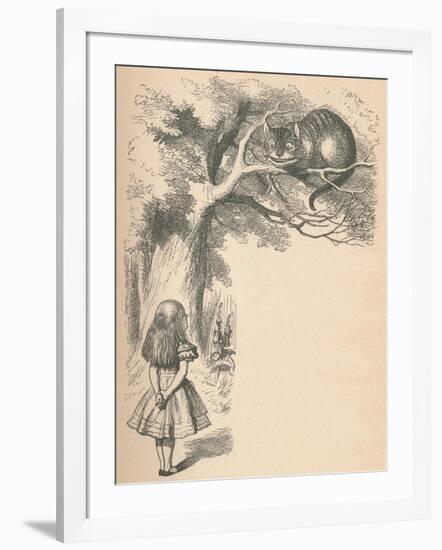 'Alice and the Cheshire Cat', 1889-John Tenniel-Framed Giclee Print