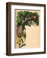 'Alice and the Cheshire Cat', 1889-John Tenniel-Framed Giclee Print