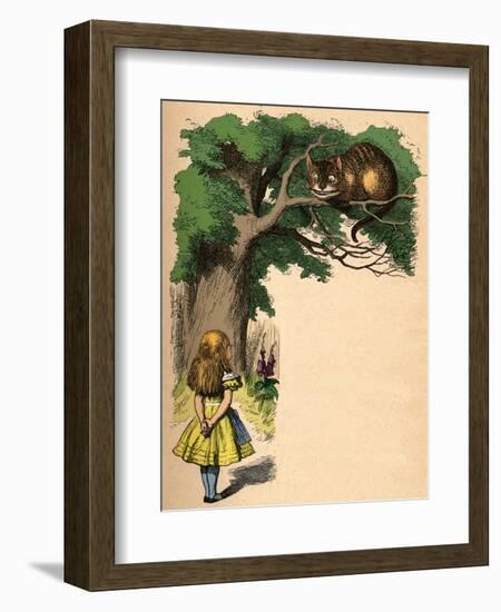 'Alice and the Cheshire Cat', 1889-John Tenniel-Framed Giclee Print