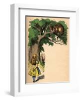 'Alice and the Cheshire Cat', 1889-John Tenniel-Framed Giclee Print