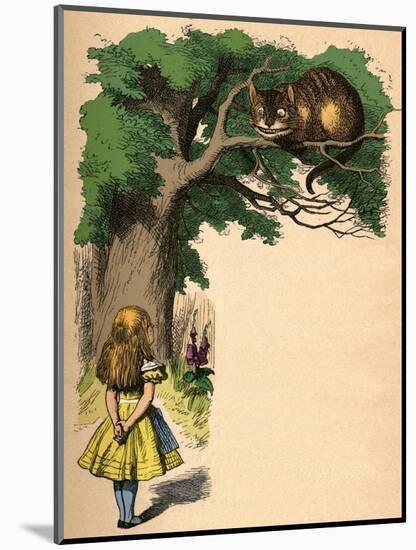 'Alice and the Cheshire Cat', 1889-John Tenniel-Mounted Giclee Print