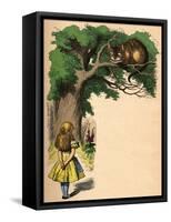 'Alice and the Cheshire Cat', 1889-John Tenniel-Framed Stretched Canvas
