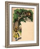 'Alice and the Cheshire Cat', 1889-John Tenniel-Framed Giclee Print