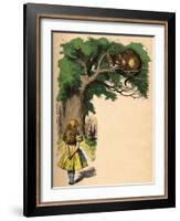 'Alice and the Cheshire Cat', 1889-John Tenniel-Framed Giclee Print