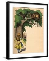 'Alice and the Cheshire Cat', 1889-John Tenniel-Framed Giclee Print