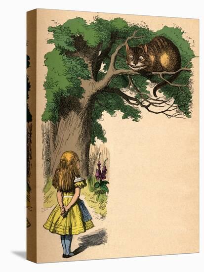 'Alice and the Cheshire Cat', 1889-John Tenniel-Stretched Canvas