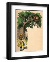 'Alice and the Cheshire Cat', 1889-John Tenniel-Framed Giclee Print