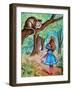 'Alice and the Cheshire Cat', c1910-John Tenniel-Framed Giclee Print