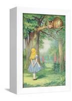 Alice and the Cheshire Cat, Illustration from Alice in Wonderland by Lewis Carroll-John Tenniel-Framed Giclee Print