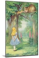 Alice and the Cheshire Cat, Illustration from Alice in Wonderland by Lewis Carroll-John Tenniel-Mounted Giclee Print