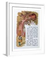 Alice and the Cheshire Cat, Illustration from "Alice in Wonderland," Published in London, 1889-Emily Gertrude Thomson-Framed Giclee Print