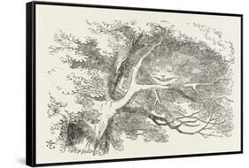 Alice and the Cheshire Cat the Cheshire Cat Fades Away-John Tenniel-Framed Stretched Canvas