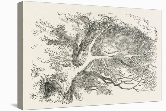 Alice and the Cheshire Cat the Cheshire Cat Fades Away-John Tenniel-Stretched Canvas