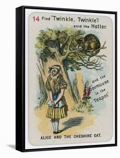 Alice and the Cheshire Cat-John Tenniel-Framed Stretched Canvas