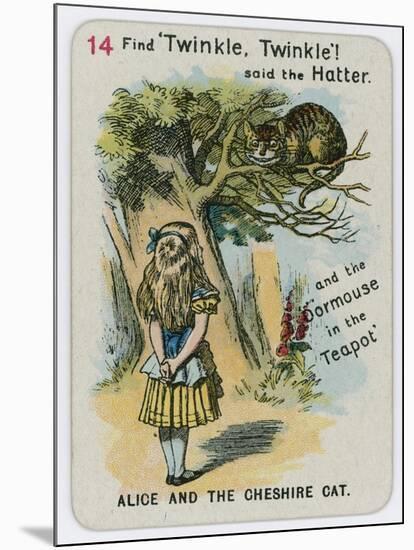 Alice and the Cheshire Cat-John Tenniel-Mounted Giclee Print