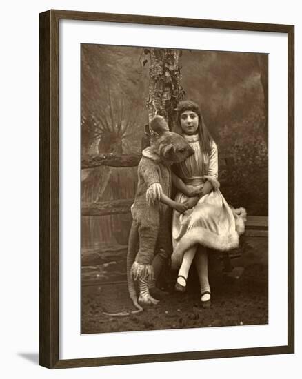 Alice and the Dormouse, 1887-Ernest Barraud-Framed Photographic Print