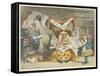 Alice and the Duchess in the Kitchen with the Duchess Who is Holding a Baby-John Tenniel-Framed Stretched Canvas