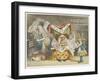 Alice and the Duchess in the Kitchen with the Duchess Who is Holding a Baby-John Tenniel-Framed Art Print