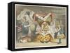 Alice and the Duchess in the Kitchen with the Duchess Who is Holding a Baby-John Tenniel-Framed Stretched Canvas