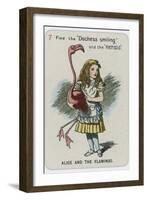 Alice and the Flamingo-John Tenniel-Framed Giclee Print