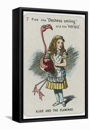 Alice and the Flamingo-John Tenniel-Framed Stretched Canvas