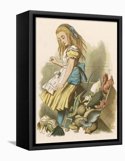 Alice and the Jury-John Tenniel-Framed Stretched Canvas