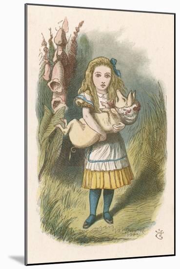 Alice and the Pig Alice Carrying a Baby Pig-John Tenniel-Mounted Photographic Print