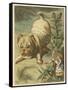 Alice and the Puppy-John Tenniel-Framed Stretched Canvas