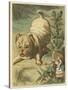 Alice and the Puppy-John Tenniel-Stretched Canvas