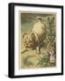 Alice and the Puppy-John Tenniel-Framed Art Print