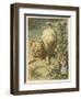 Alice and the Puppy-John Tenniel-Framed Art Print