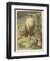 Alice and the Puppy-John Tenniel-Framed Art Print