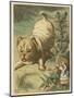 Alice and the Puppy-John Tenniel-Mounted Art Print