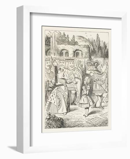 Alice and the Queen of Hearts "Off with Her Head!"-John Tenniel-Framed Photographic Print