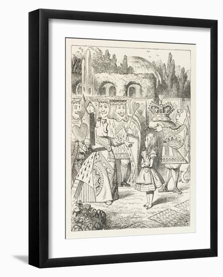 Alice and the Queen of Hearts "Off with Her Head!"-John Tenniel-Framed Photographic Print