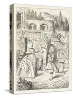 Alice and the Queen of Hearts "Off with Her Head!"-John Tenniel-Stretched Canvas
