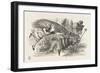 Alice and the Red Queen Fly Hand-In-Hand-John Tenniel-Framed Photographic Print