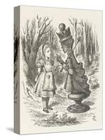 Alice and the Red Queen-John Tenniel-Stretched Canvas