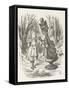 Alice and the Red Queen-John Tenniel-Framed Stretched Canvas