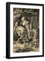 Alice and the White Knight, Illustration from 'Alice in Wonderland' by Lewis Carroll (1832-98)…-John Tenniel-Framed Giclee Print