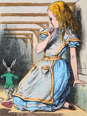 'Alice and the White Rabbit. Illustration by John Tenniel from the ...