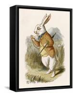 Alice and the White Rabbit-John Tenniel-Framed Stretched Canvas