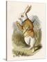 Alice and the White Rabbit-John Tenniel-Stretched Canvas