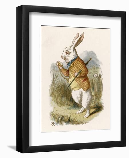 Alice and the White Rabbit-John Tenniel-Framed Premium Photographic Print