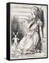 Alice and the White-John Tenniel-Framed Stretched Canvas