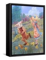 Alice and White Rabbit-Judy Mastrangelo-Framed Stretched Canvas