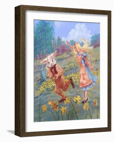 Alice and White Rabbit-Judy Mastrangelo-Framed Giclee Print