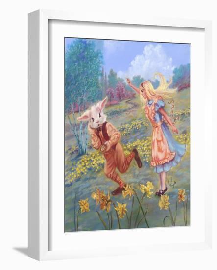 Alice and White Rabbit-Judy Mastrangelo-Framed Giclee Print