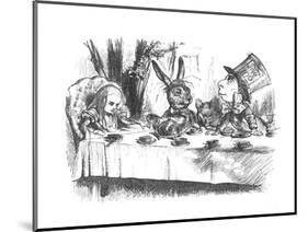 'Alice at the Mad Hatter's tea party', 1889-John Tenniel-Mounted Giclee Print