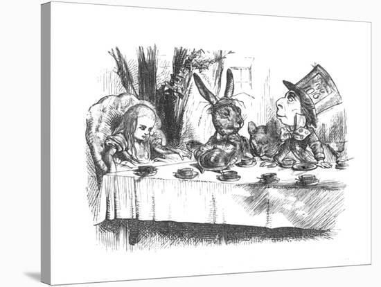 'Alice at the Mad Hatter's tea party', 1889-John Tenniel-Stretched Canvas